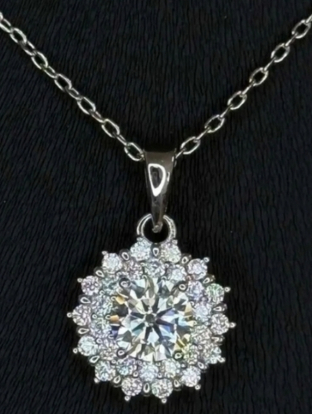NEW Moissanite Pendant Necklace w/ GRA Paperwork In Gift Box